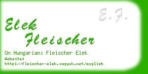 elek fleischer business card